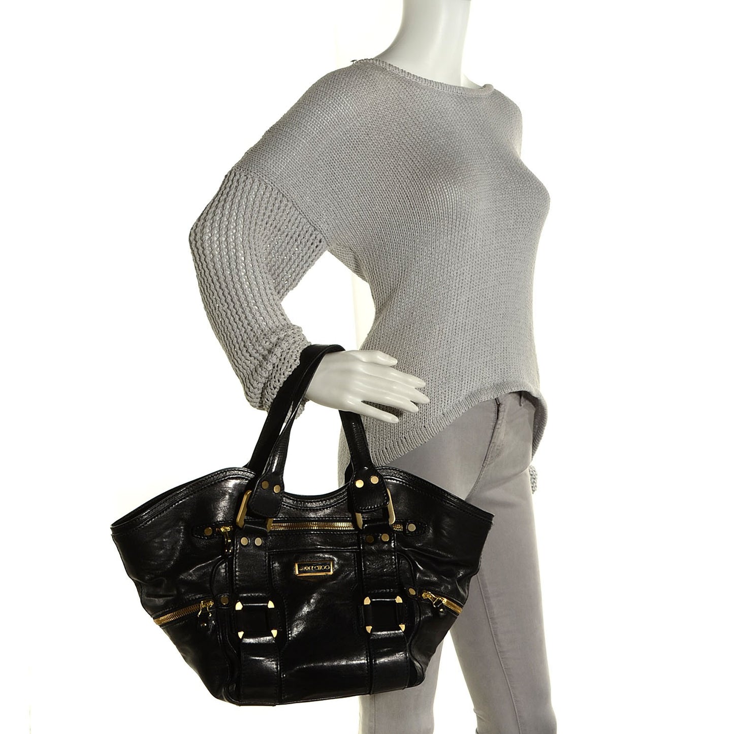 Calfskin Suede Marcia Tote Black