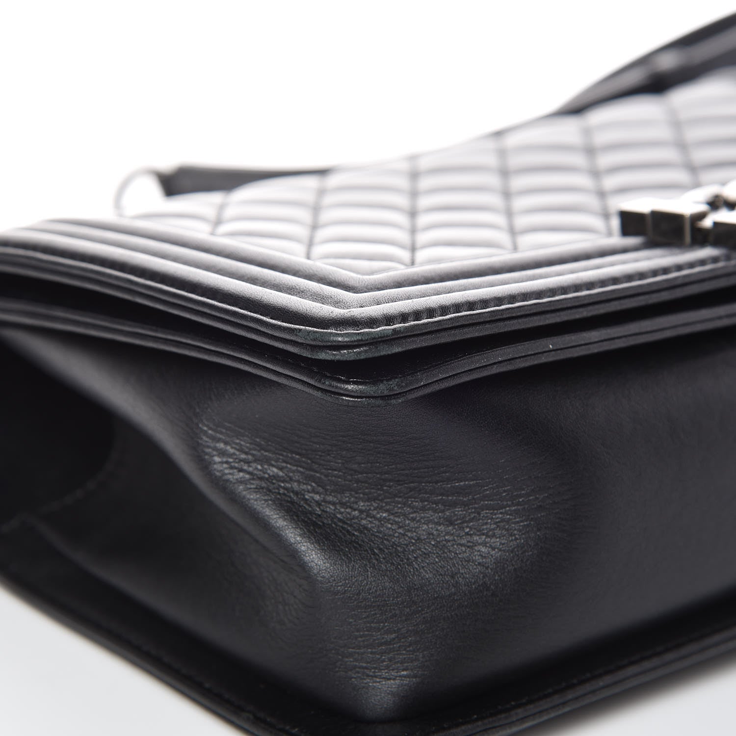 Chanel Metallic Calfskin Quilted Medium Boy Flap Black 11 of 15