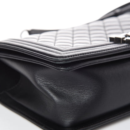 Chanel Metallic Calfskin Quilted Medium Boy Flap Black 11 of 15