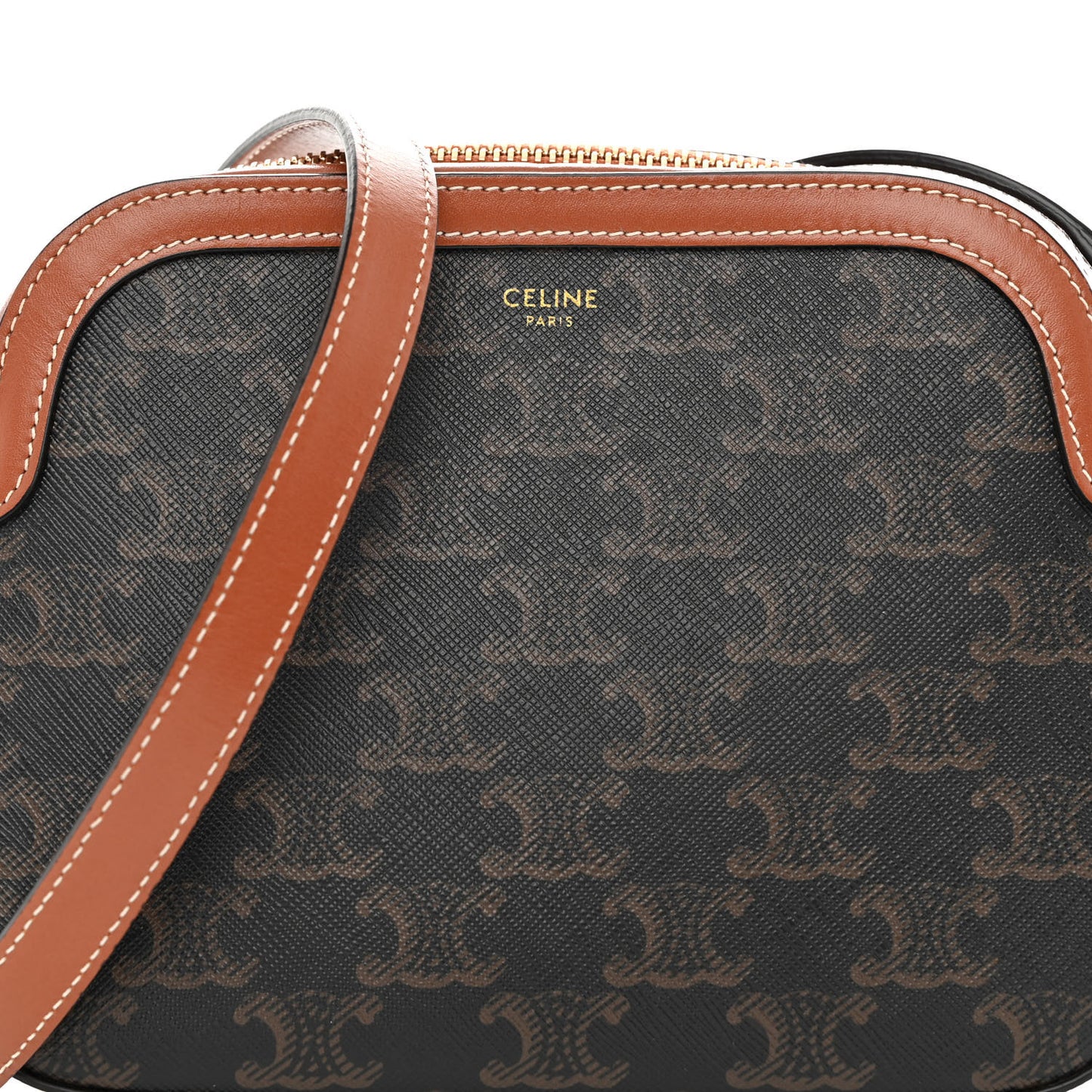 Triomphe Canvas Small Camera Bag Tan
