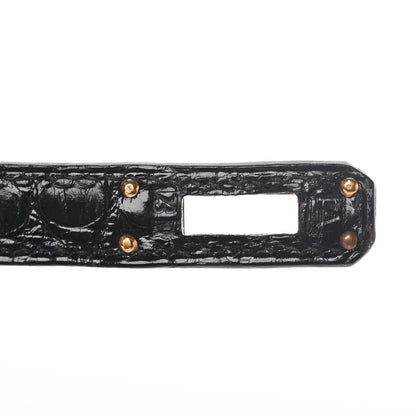 Hermes Shiny Alligator Kelly Sellier 25 Black 7 of 15