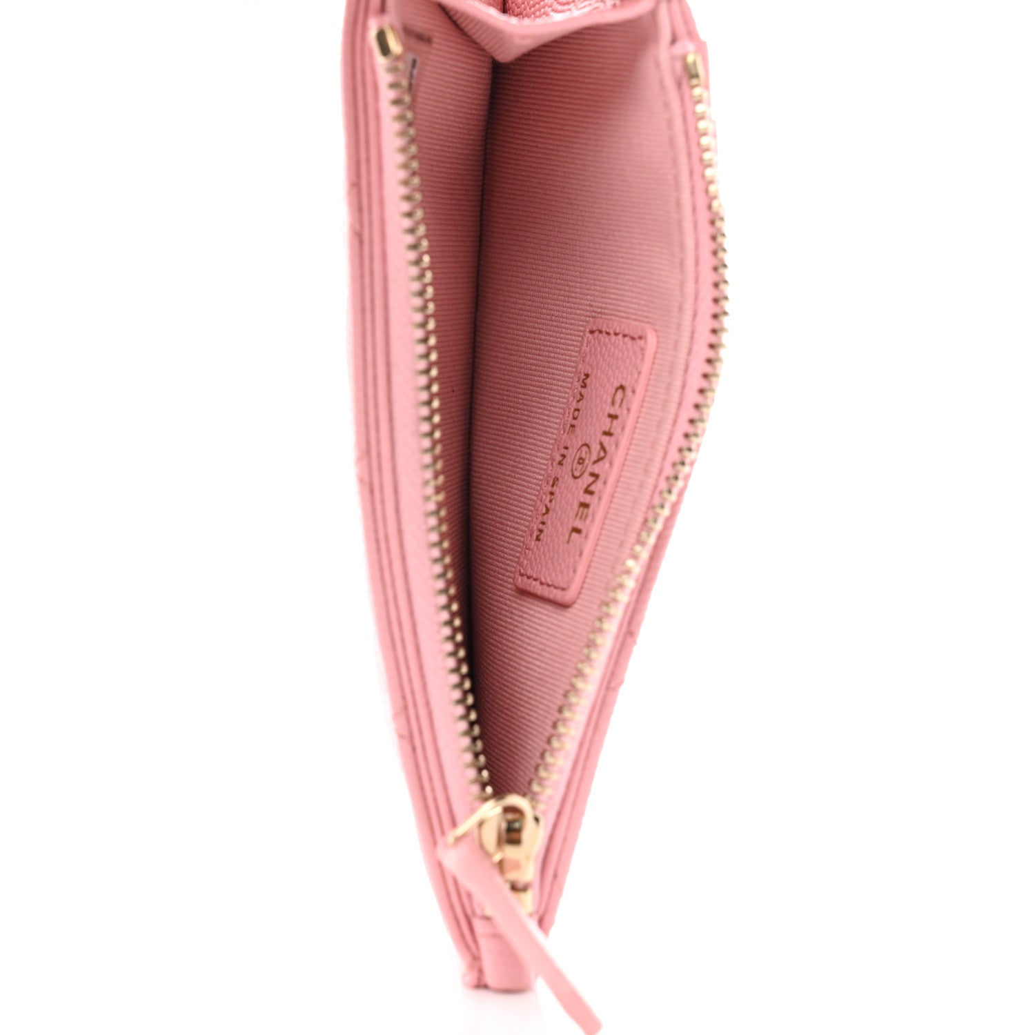 Chanel Caviar Quilted Flap Zip Card Holder Pink 5 of 8