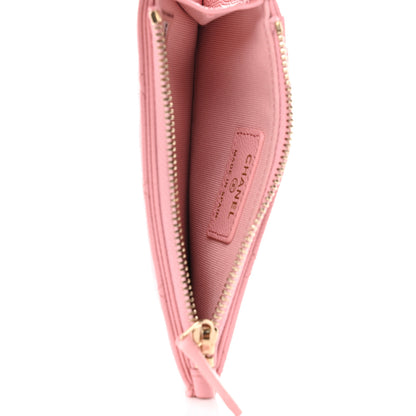 Chanel Caviar Quilted Flap Zip Card Holder Pink 5 of 8