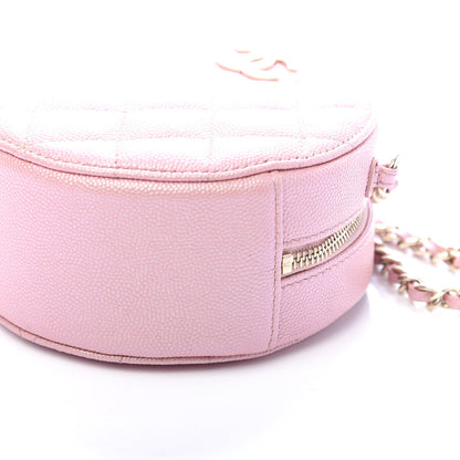Chanel Iridescent Caviar Resin Quilted Round Clutch With Chain Pink 9 of 9