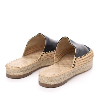 Chanel Lambskin Grosgrain CC Espadrille Mules 41 Black 4 of 10