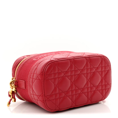 Christian Dior Lambskin Cannage Small Diortravel Vanity Case  Red 4 of 10