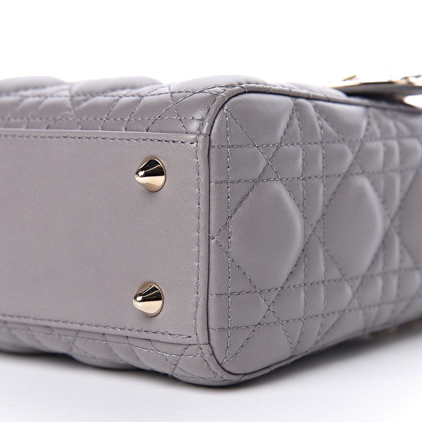Lambskin Cannage Small Lucky Badges My Lady Dior Grey