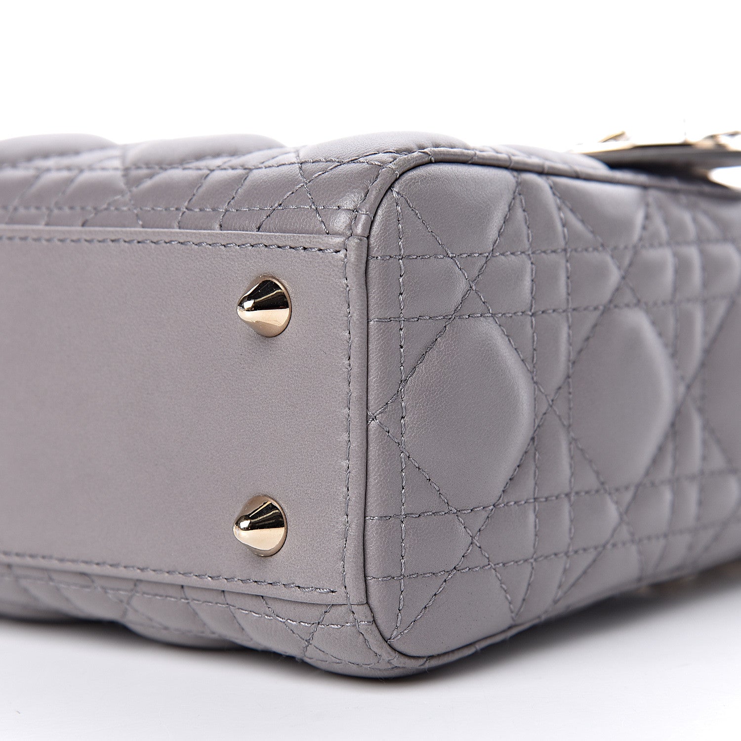 Christian Dior Lambskin Cannage Small Lucky Badges My Lady Dior Grey 9 of 11