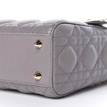 Christian Dior Lambskin Cannage Small Lucky Badges My Lady Dior Grey 9 of 11
