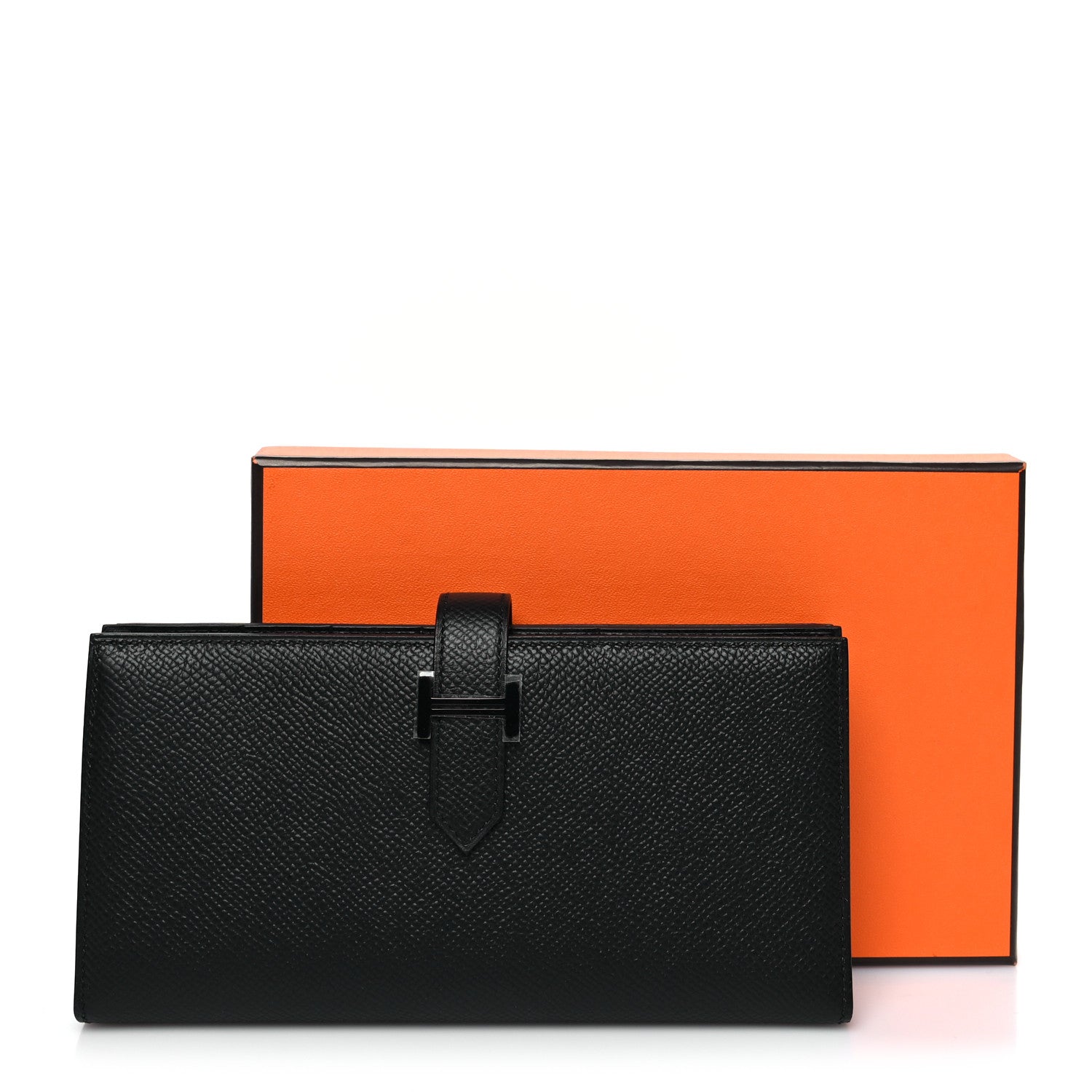 Hermes Epsom Monochrome Bearn Gusset Wallet Black 12 of 12