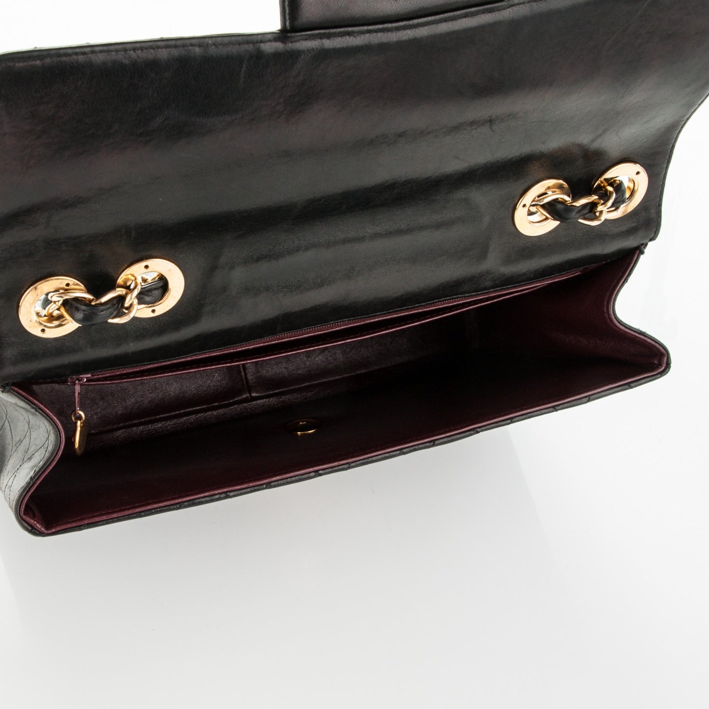 Lambskin Quilted Jumbo Single Flap Black
