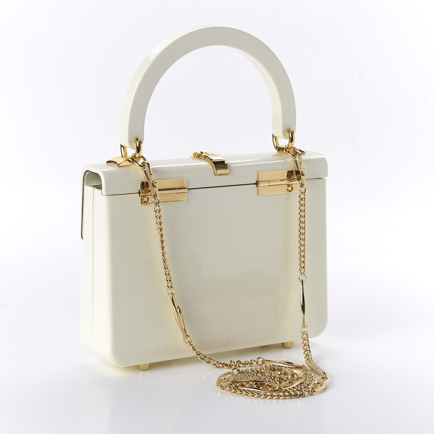Plexiglass Mini Sylvie 1969 Top Handle Bag Ivory
