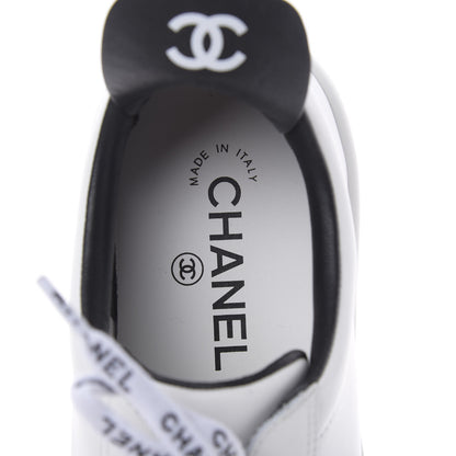 Chanel Calfskin CC Sneakers 38 White 7 of 9