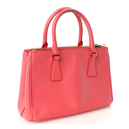 Prada Saffiano Mini Galleria Double Zip Tote Peonia 3 of 10