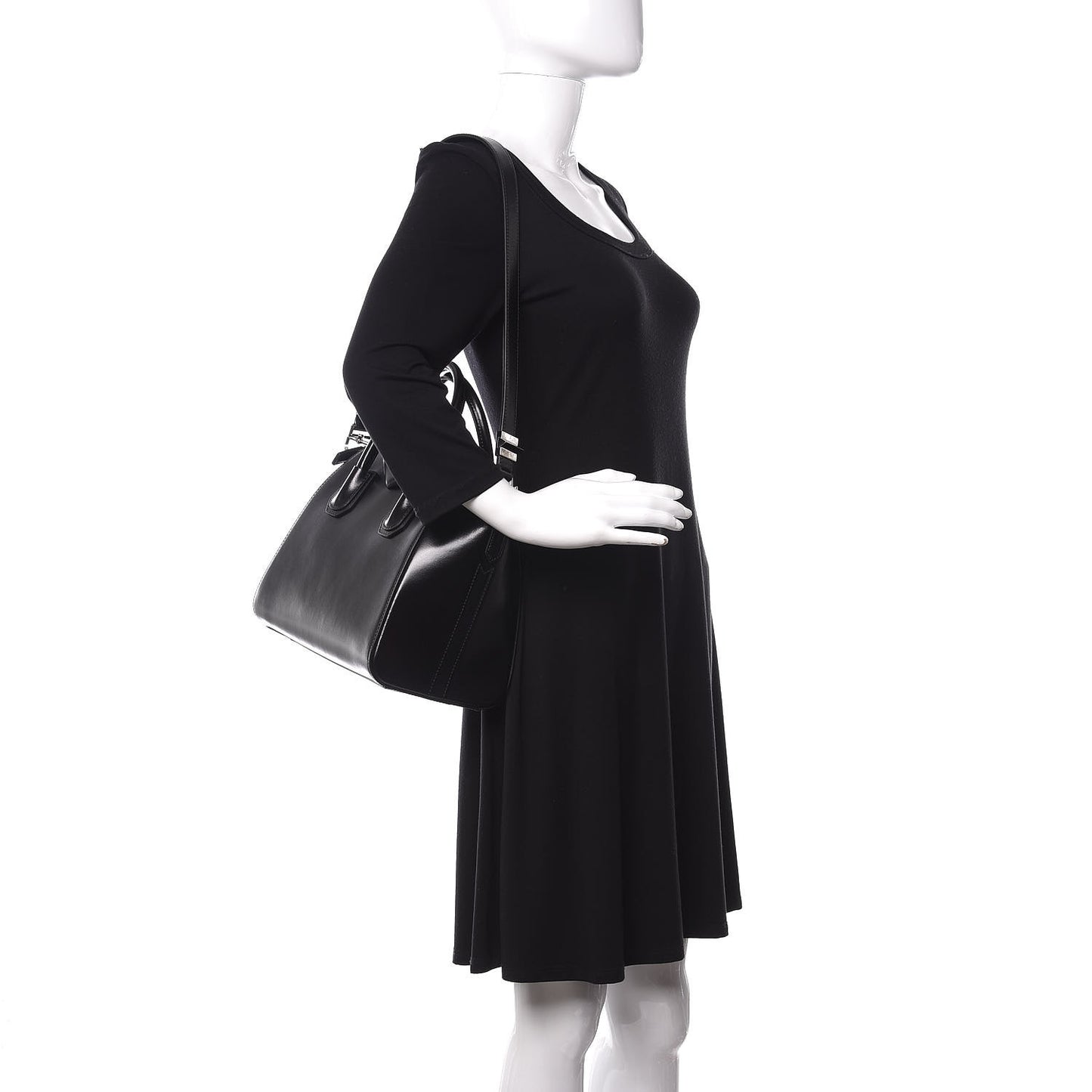 Shiny Lord Calfskin Small Antigona Black