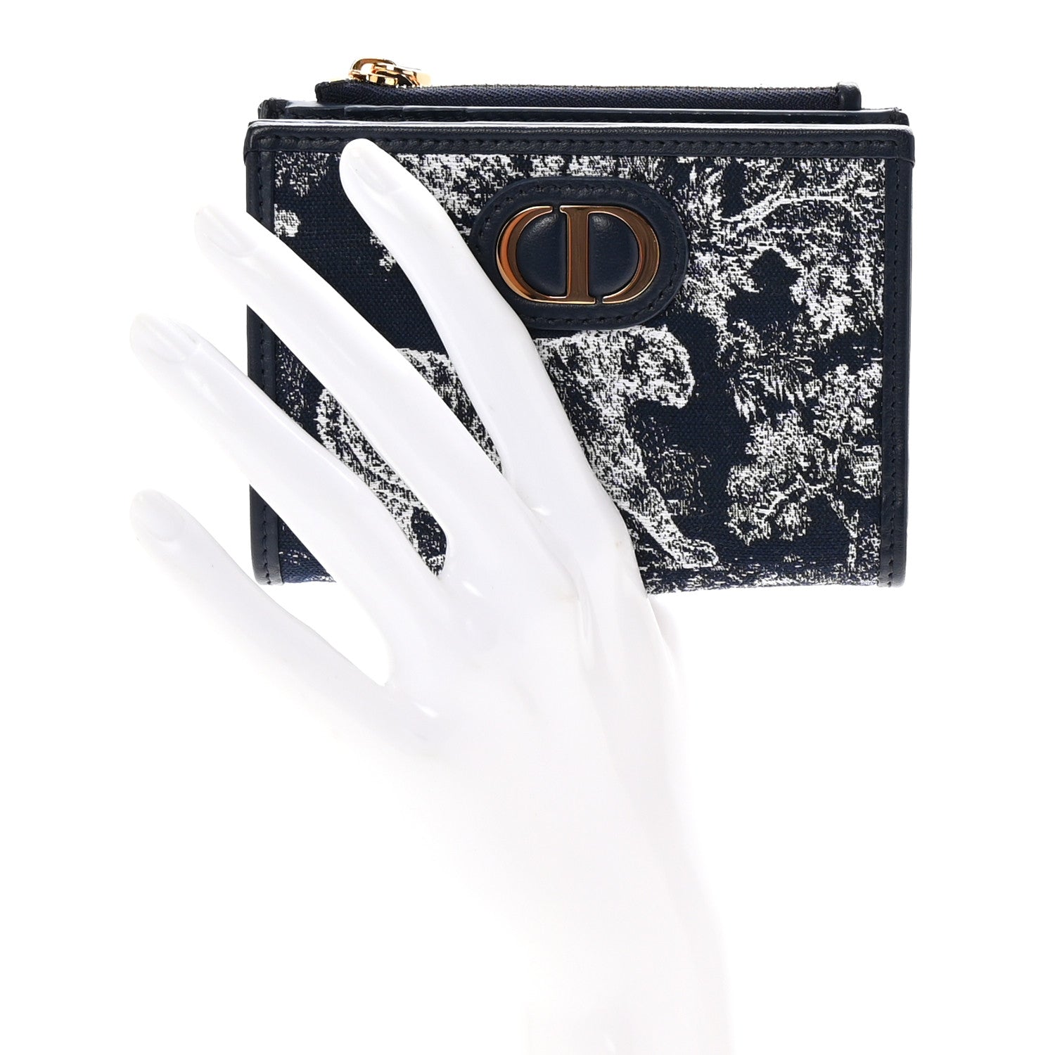 Christian Dior Toile De Jouy Reverse Jacquard 30 Montaigne Wallet Blue 2 of 8