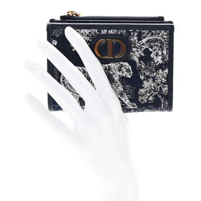 Christian Dior Toile De Jouy Reverse Jacquard 30 Montaigne Wallet Blue 2 of 8