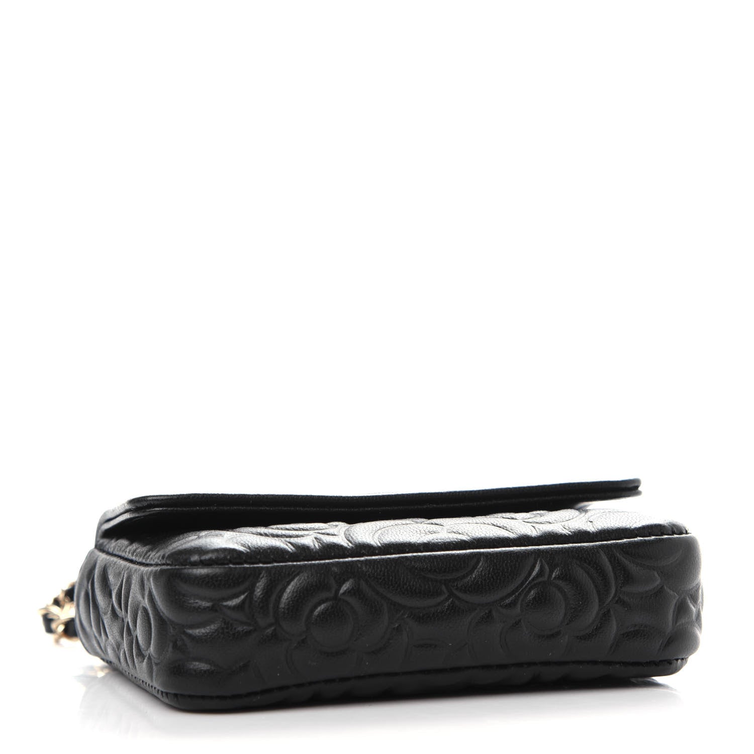 Chanel Lambskin Camellia Embossed Chain Belt Bag Black 4 of 8