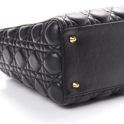 Christian Dior Lambskin Cannage Medium Lady Dior Black 7 of 11