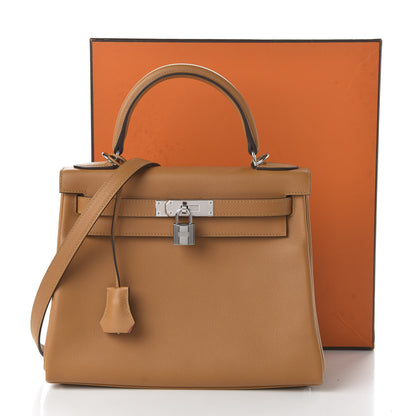 Hermes Evercolor Verso Kelly Retourne 28 Caramel Rose D'Ete 11 of 11