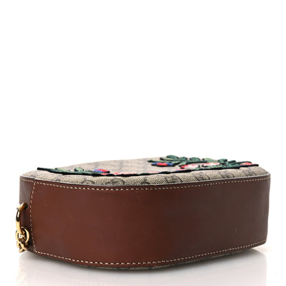 Gucci GG Supreme Monogram Floral Embroidered Mini Chain Shoulder Bag Beige Ebony Tuscany 4 of 15