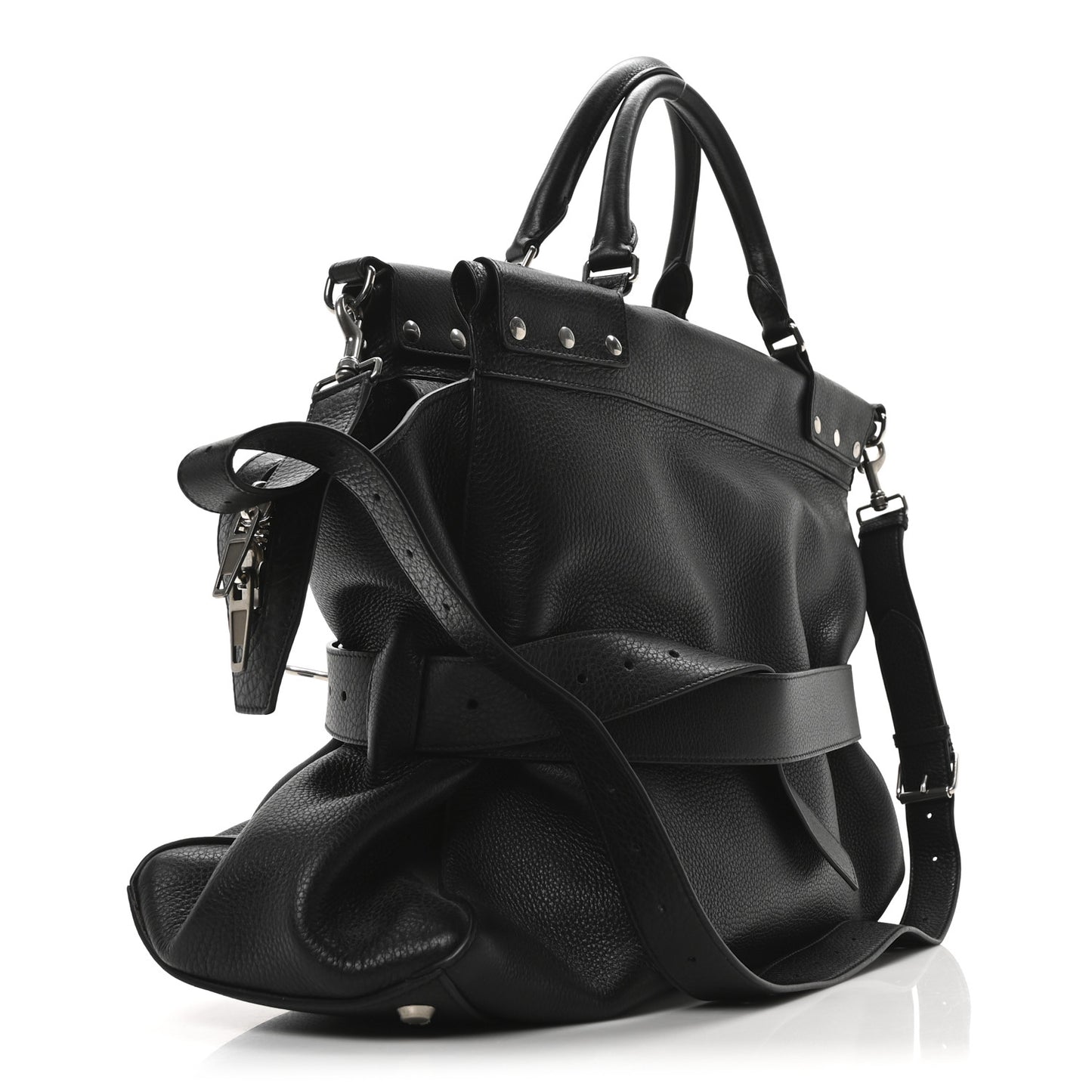 Grained Calfskin Waist Bag Black