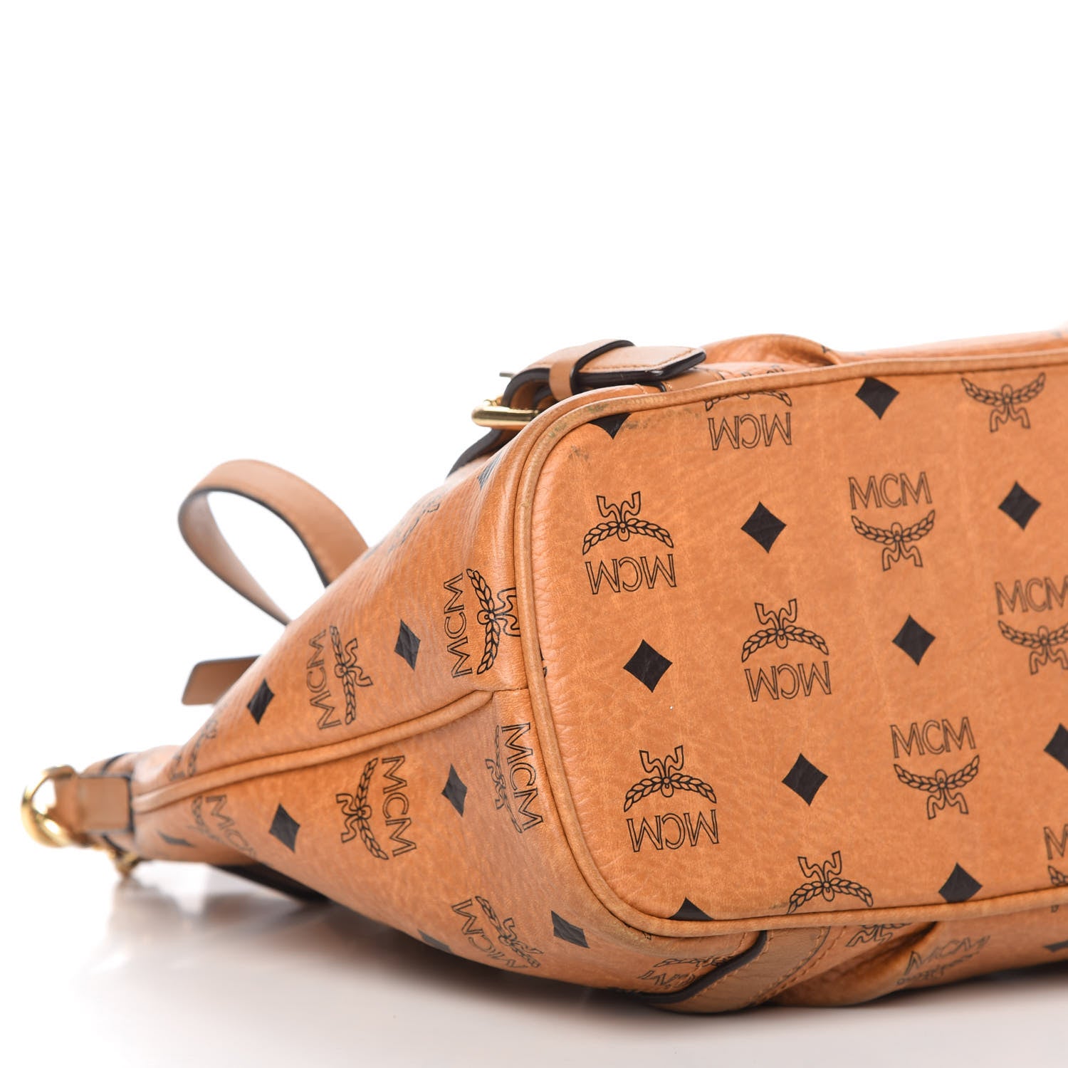 MCM Visetos Medium Essentials Shopper Tote Cognac 6 of 13