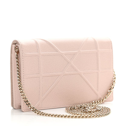 Christian Dior Grained Calfskin Diorama Wallet on Chain Pouch Nude 3 of 12