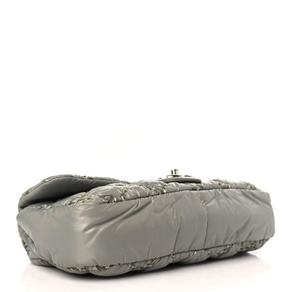 Chanel Nylon Quilted Medium Tweed on Stitch Bubble Flap Grey 4 of 9
