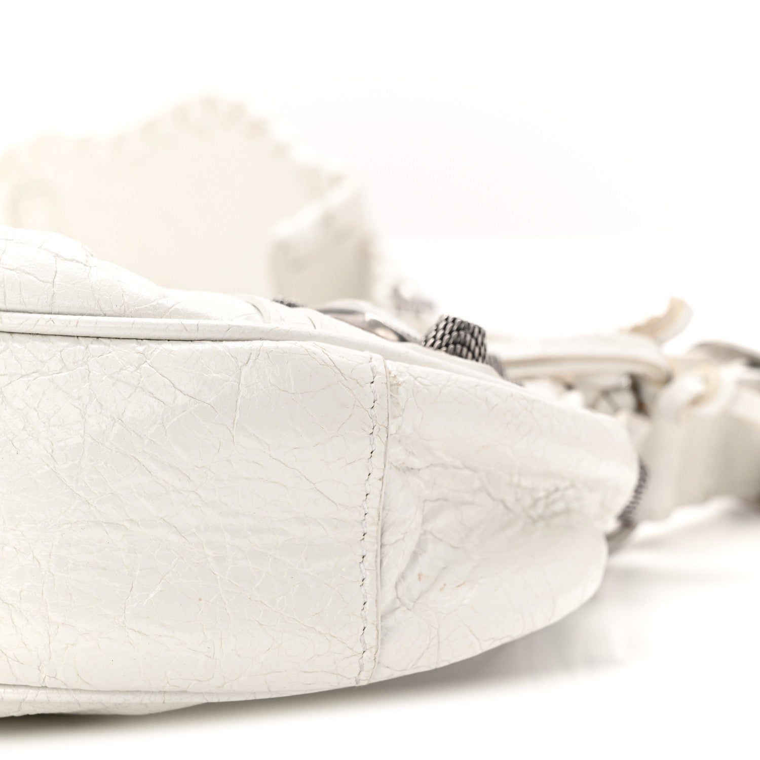 Balenciaga Agneau Arena Le Cagole Shoulder Bag XS Optic White