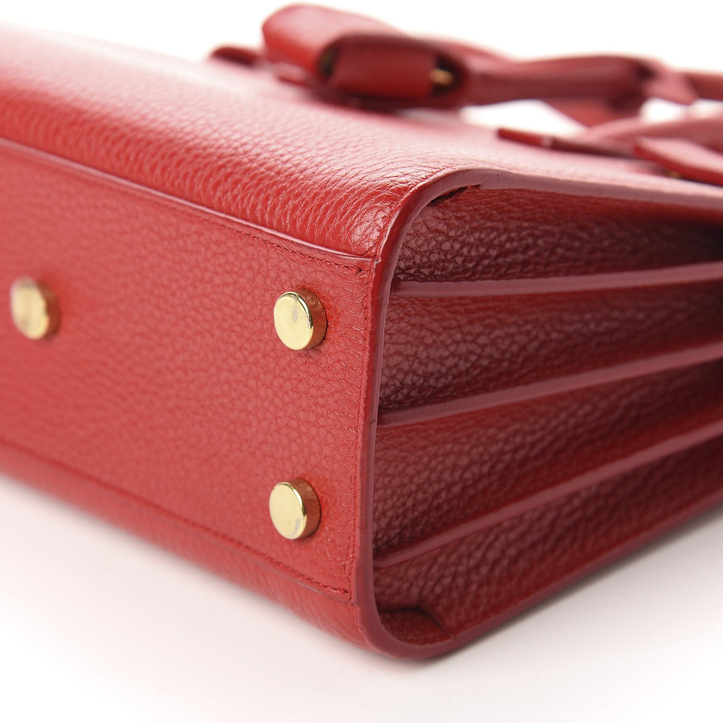 Grained Calfskin Nano Sac De Jour Lipstick Red