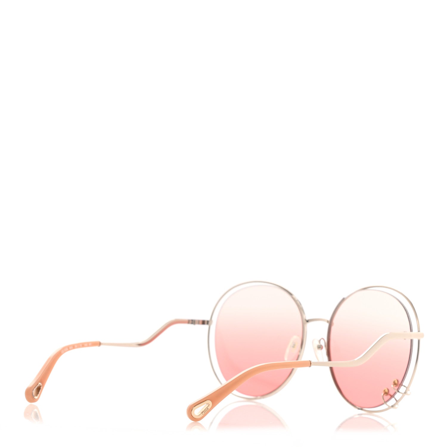 Chloe Oversize Round Sunglasses CE153S Gold Pink 4 of 7