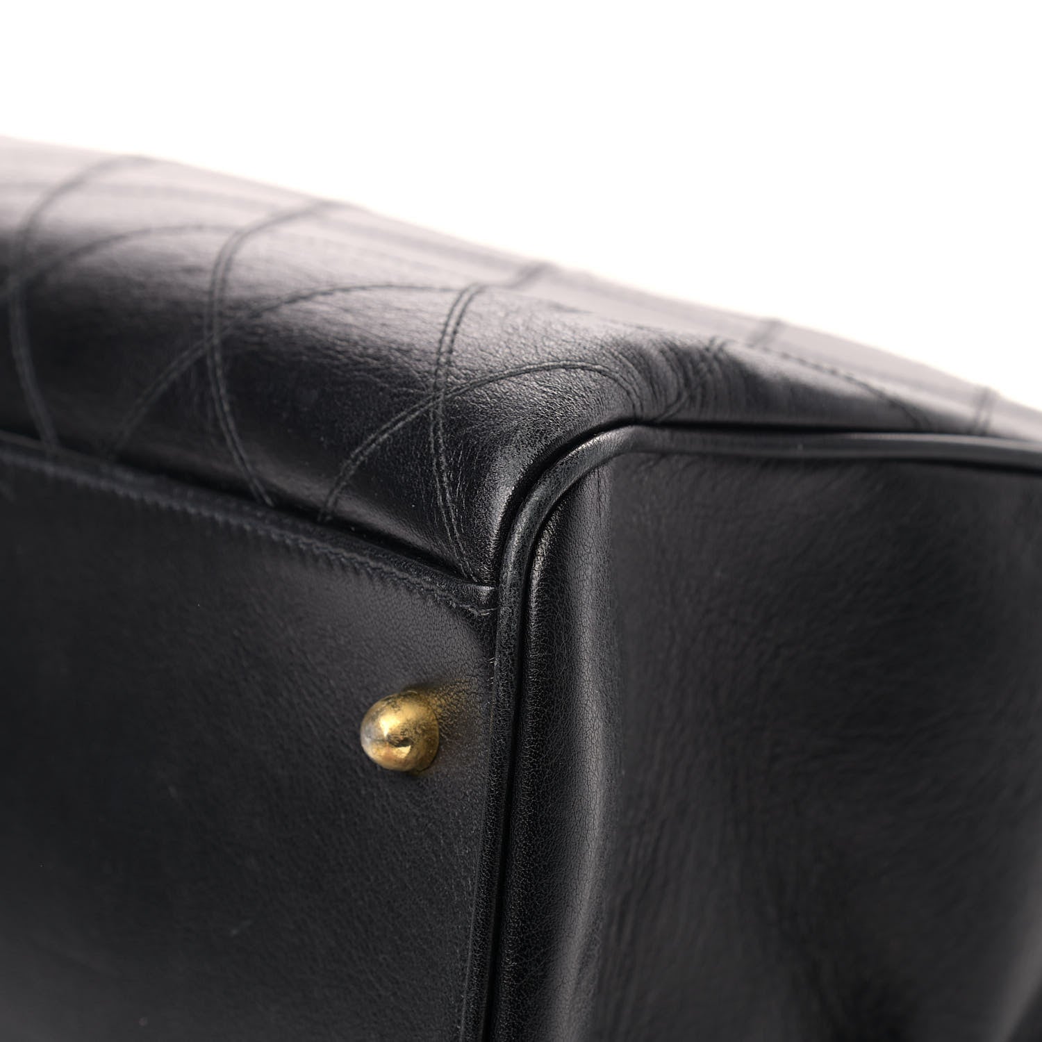 Chanel Calfskin Stitched XL Weekender Black 9 of 14