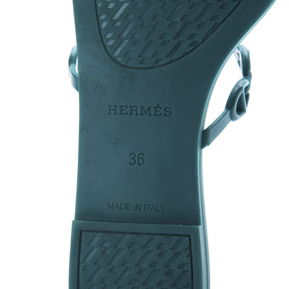 Hermes Rubber Chaine d'Ancre Rivage Sandals 36 Vert d'Ete 7 of 8