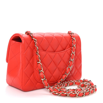 Chanel Lambskin Quilted Mini Rectangular Flap Red 3 of 10