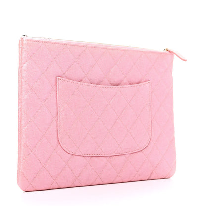 Chanel Iridescent Caviar Medium Night by the C Pouch Clutch Rose Pink 3 of 8