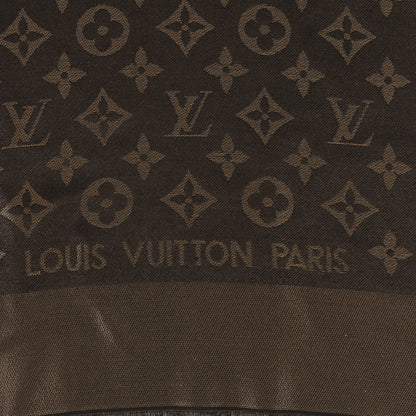 Louis Vuitton Silk Wool So Shine Monogram Shawl Gold 3 of 4