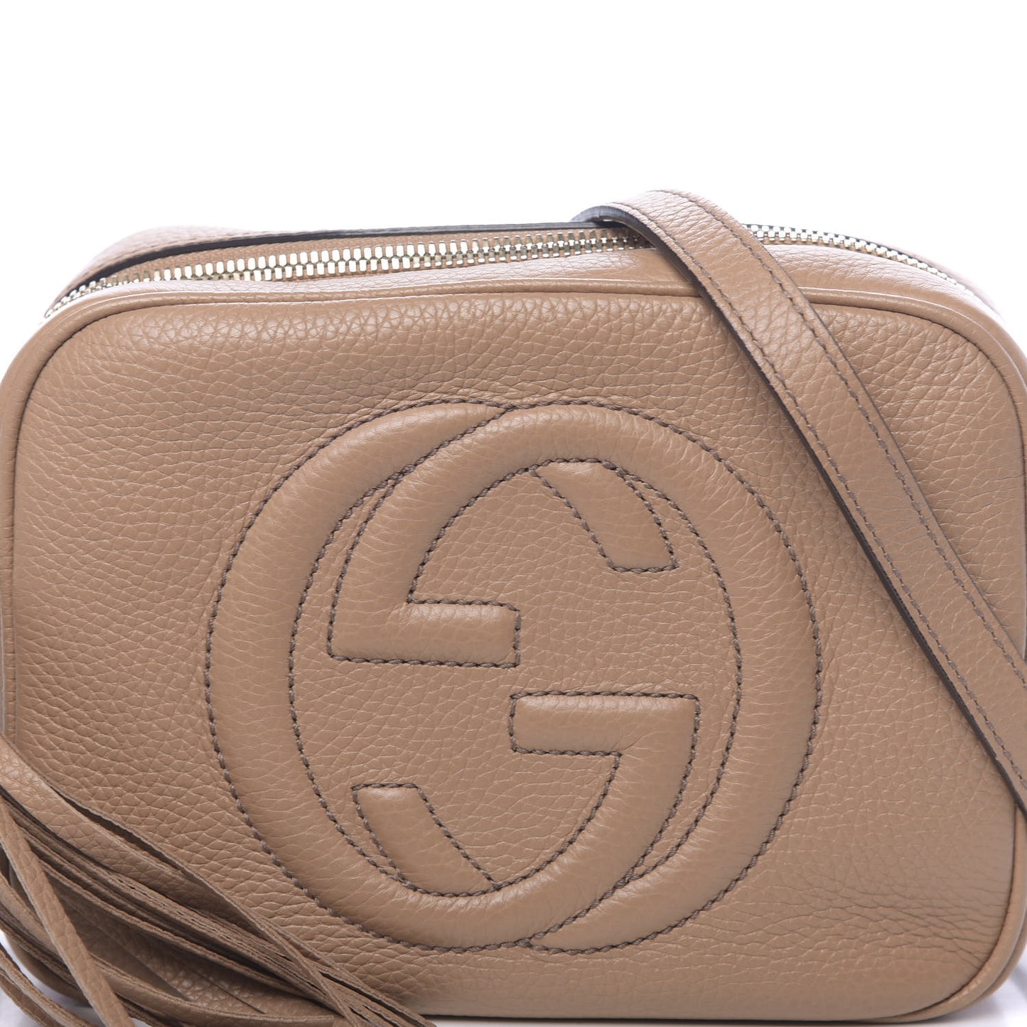 Pebbled Calfskin Small Soho Disco Bag Rose Beige