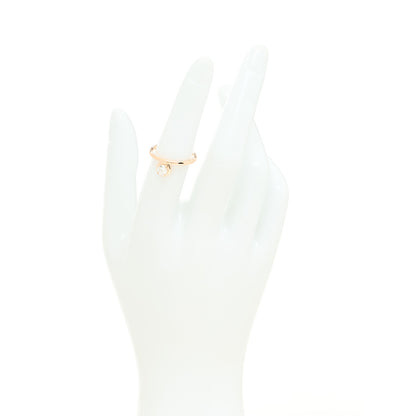 Hermes 18K Rose Gold Diamond Solitaire Petit Jete Ring 51 5.75 2 of 6