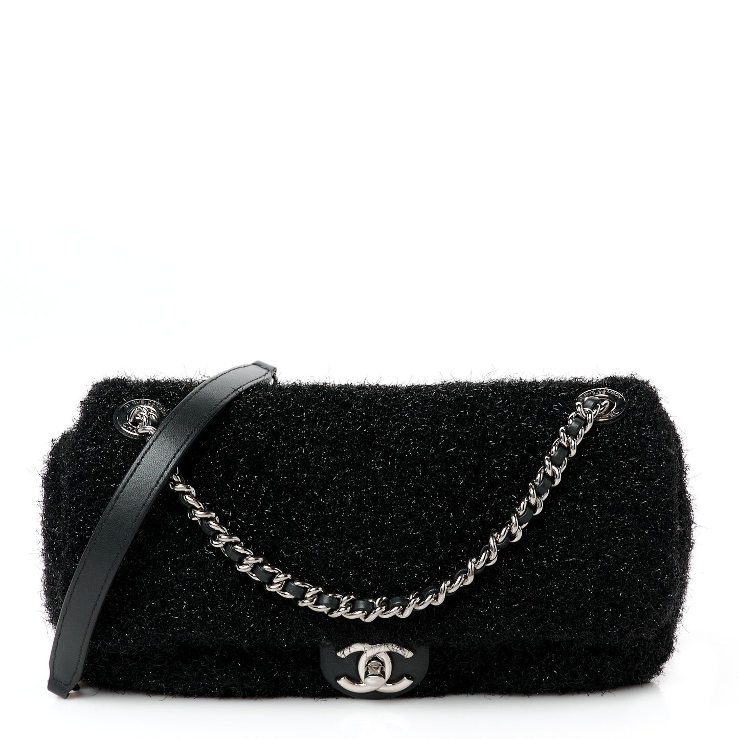 Lurex Knit Medium Pluto Glitter Flap Black
