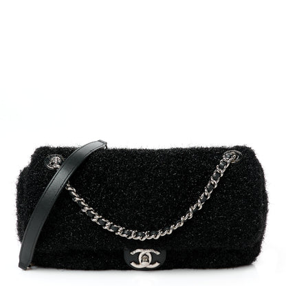 Chanel Lurex Knit Medium Pluto Glitter Flap Black 1 of 11