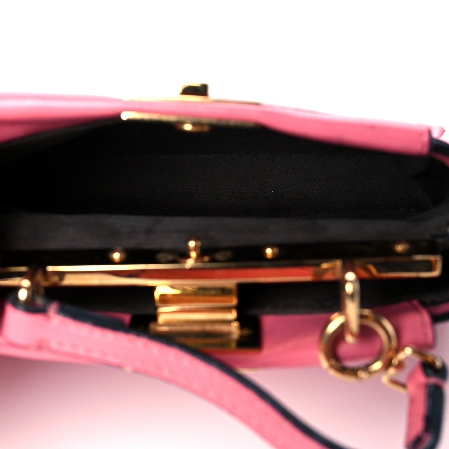 Fendi Shiny Nappa Micro Peekaboo Iconic Satchel Rosa Fluo 4 of 10
