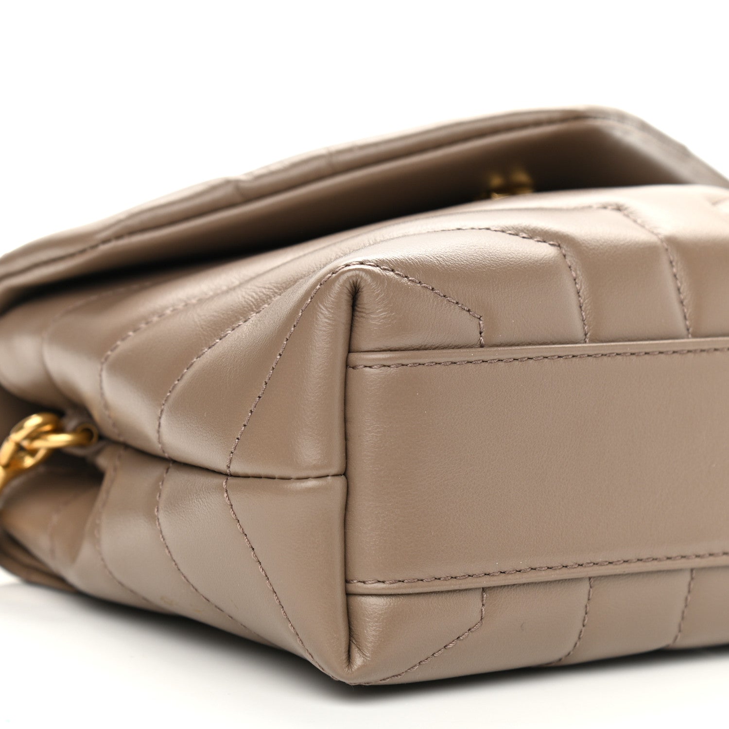 Saint Laurent Calfskin Y Quilted Monogram Toy Loulou Crossbody Bag Taupe 10 of 11