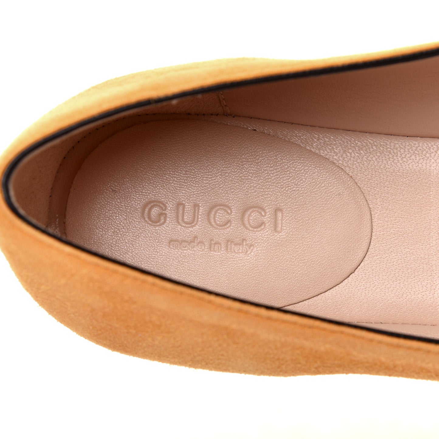 Kid Scamosciato GG Marmont Fringe Flats 37.5 Crystal Copper