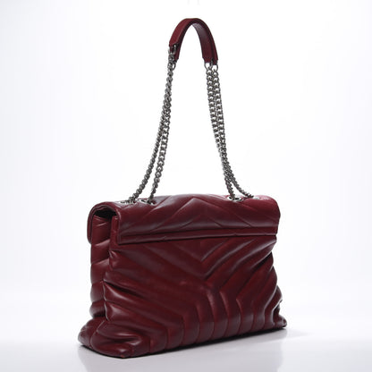 Saint Laurent Calfskin Y Quilted Monogram Medium Loulou Chain Satchel Palissandre 2 of 16
