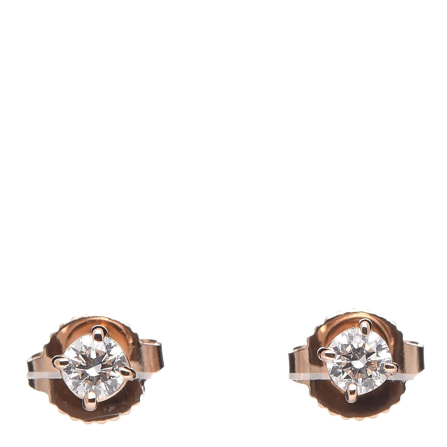 18K Rose Gold Diamond .22ctw Solitaire Earrings