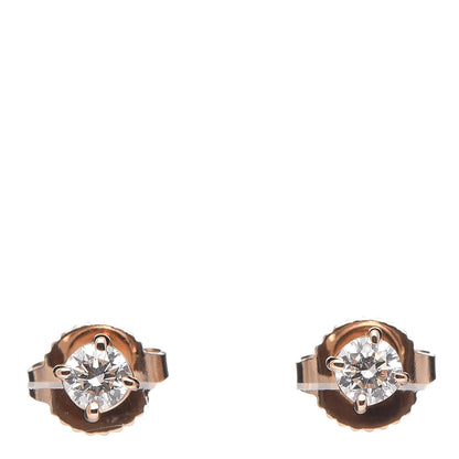 Tiffany 18K Rose Gold Diamond .22ctw Solitaire Earrings 1 of 5