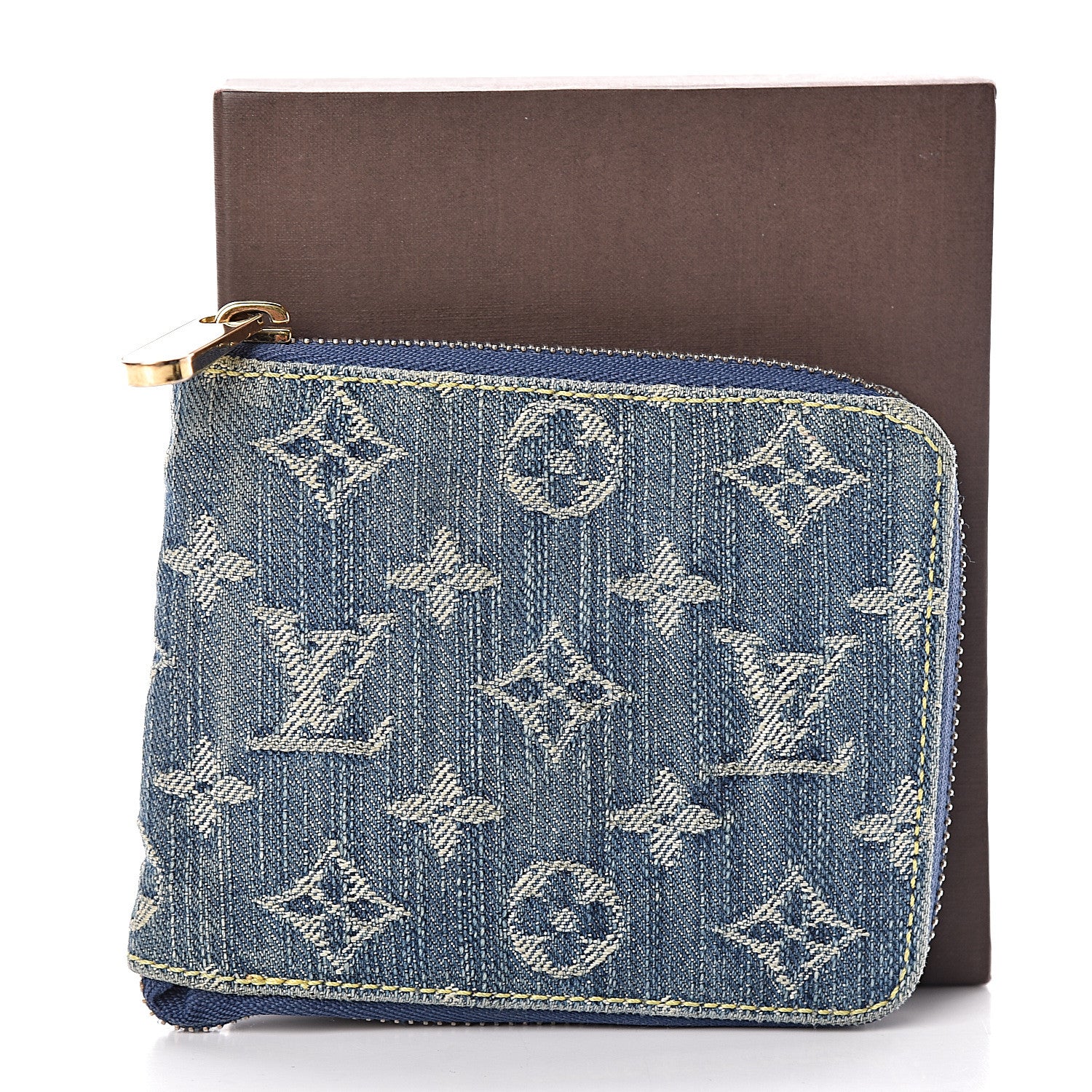 Louis Vuitton Denim Zip Compact Wallet Blue 9 of 9
