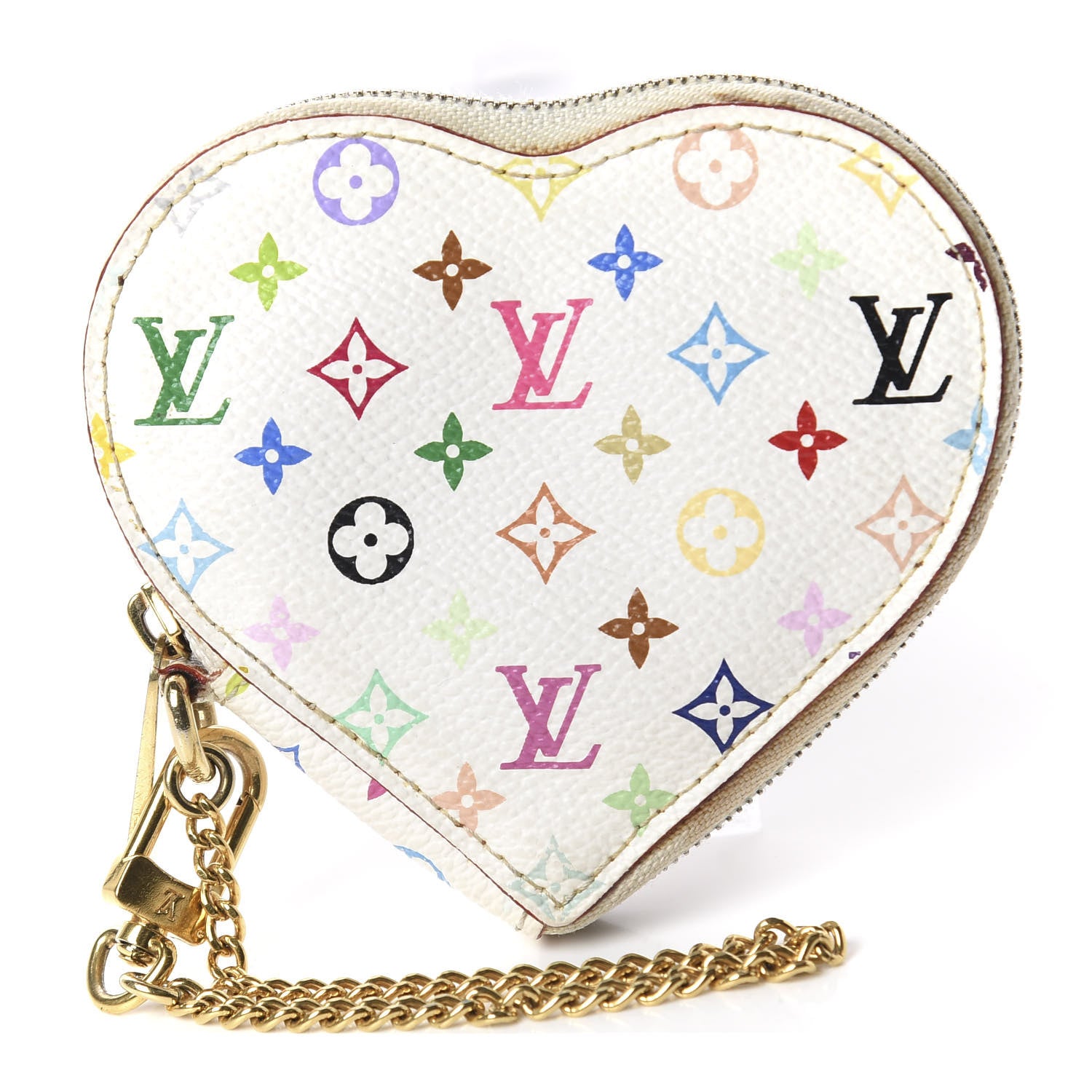 Louis Vuitton Monogram Multicolor Coeur Heart Coin Purse White 1 of 7