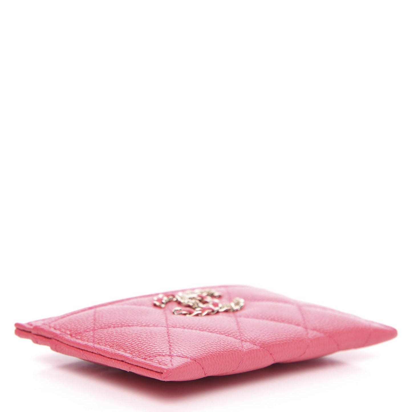 Caviar Quilted French New Wave Card Holder Rose